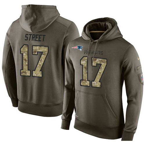 NFL Nike New England Patriots #17 Devin Street Green Salute To Service Men's Pullover Hoodie